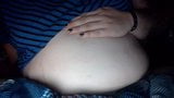 Obese girl has a huge meal snapshot 15