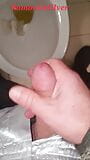 Master Ramon pisses, spits and jerks hot milk in public toilet, lick slave! snapshot 7