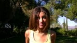 Teen masturbates outdoors in close-up scene snapshot 5