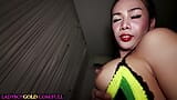 Bubble butt and huge tits Asian shemale ladyboy Tai blowjob and anal sex snapshot 8