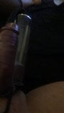 Bondage Cock Pumped Balls Nipple Suckers Fishnet clear Heels snapshot 1