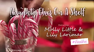 Free watch & Download Naughty Elves Molly Little and Lily Larimar say, "We lost our magic.. But we have cum now!" - S3:E3