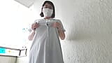 Married woman boldly masturbating in the aisle of the apartment snapshot 2