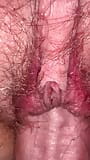 Admire my wife hairy bush and her pink creampied cunt snapshot 15