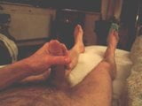 Wanking on the bed snapshot 5