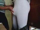 a girl caresses my penis with white lenggines snapshot 4