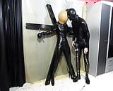 BDSM hardcore latex suit with funnel head snapshot 4