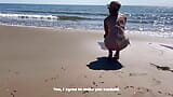 Slut makes fun of her husband on the beach snapshot 4