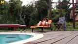 Hot grandma enjoys the pool and her hairy beaver snapshot 2