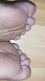 feet rubbing against each other in nylons and also feet in an unusual way snapshot 12