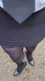 Crossdresser goes soft to very hard outdoors snapshot 3