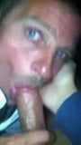 Blue eyed daddy gets spit on sucking Rebeu cock. snapshot 9