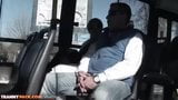 Gagica țâțoasă Vannina di Marko are parte de o ejaculare facială într-un autobuz public snapshot 4