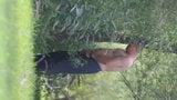 chinese chubby bear outdoor piss snapshot 2