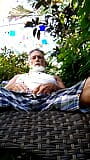 Jerking in the Backyard Wearing a Wifebeater and Shorts snapshot 2