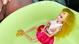 Small Penis Cumming And Pissing On Clothed Barbie Doll snapshot 7