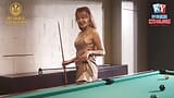 Horny Asian Big Boobs Slut Sucked and Fucked by a Stranger in a pool hall snapshot 1