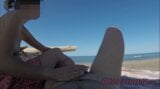 Risky Handjob on the Canary Beach Almost caught - MissCreamy snapshot 4