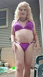 Backyard bathing suit with the neighbors out. snapshot 13