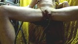 anal electro ESTIM and elec nipples, cum with cam on floor snapshot 14