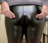 FAT ASS Slap & Jiggle in Shiny leggings Crossdresser SlowMo snapshot 7