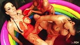 Jelly wrestling is how these three lesbians love to eat pussy and get excited for a threesome snapshot 7