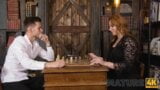 MATURE4K. Mature redhead loses chess game and has to satisfy her opponent snapshot 4