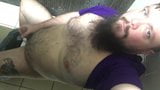 Bearded bear cums in bathroom snapshot 4