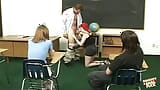 Teachers love explaining anal and oral sex to two gorgeous girls snapshot 3