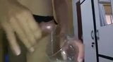 Huge load filling a glass. God bless her cum snapshot 3