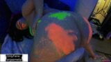 busty curvy German fucks like crazy in neon light snapshot 19