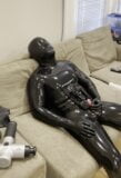 Rubbergimp big cum on latex hood snapshot 10