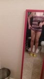 Tye dye mini skirt pantyhose and high heels snapshot 2