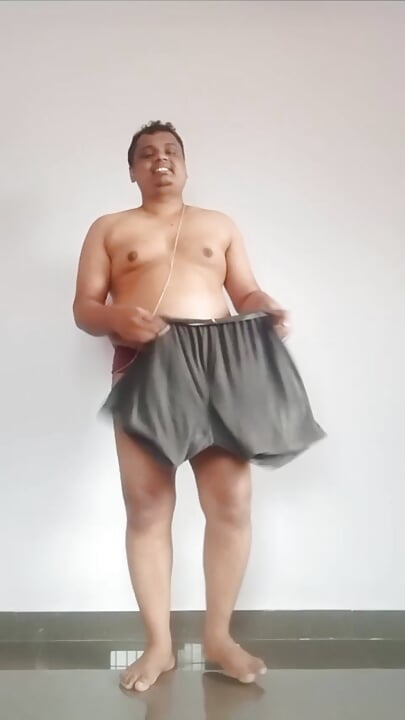 Indian Brahmin Boy Chandresha shows his complete nude body while doing funny exercises