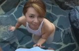 Swimsuit Japanese sluty Yumi in pool snapshot 8