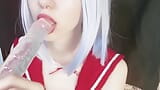 sucking with a drooling dildo cute anime girl snapshot 4