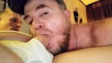 Webcamming hairy redneck dad casually sucks Boys cock thru his tighty whities fly while also enjoying his own pit stink snapshot 12