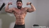 Bearded guy Zack Lemec shows off his muscles during jerk off snapshot 6