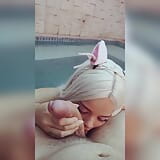 blonde sucked in the pool and got dick in the pussy in the bedroom snapshot 3