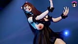 Sexy asiática em dança de vestido preto (3D HENTAI) snapshot 3