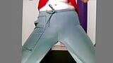 wetting yoga pants showing wet camel toe cunt snapshot 14