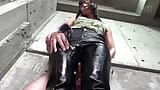 The ultimate thigh-scooping with white cum squeezed out of black leather pants 2 snapshot 18