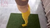 Regina Noir. Yoga in yellow tights doing yoga in the gym. A girl without panties is doing yoga. Cam 1 snapshot 2