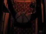 Playing with dildo and rubber fist in the sling (2) snapshot 3