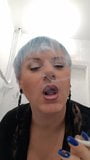 Sonyastar sexy smoke long nails, blue hair, lipstick, dildo snapshot 15