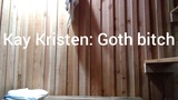 Goth bitch jerks and cums outdoors snapshot 1