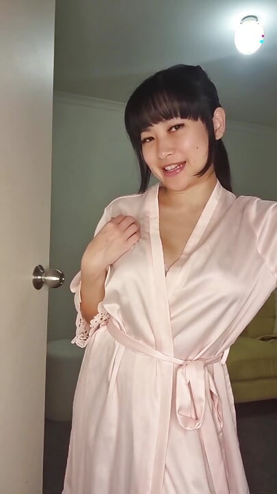 Asian milf welcomes her  tired husband JOI