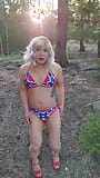 Chubby asian faggot dancing outdoors snapshot 4