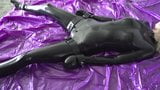 Behind of Scenes Latex Catsuit Bondage of Rubber Doll snapshot 16