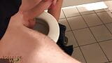 Public toilet - Spray the whole stall with my massive cumshot! snapshot 3